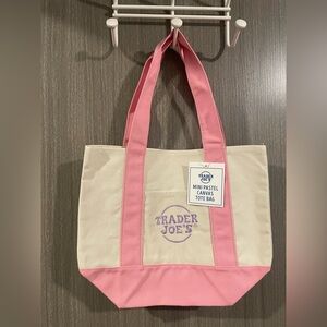 Trader Joe’s Mini Canvas Tote Pastel Pink